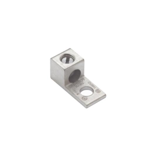 [HUBBELLBURNDY_HUB-KA2U] HUBBELL BURNDY Terminal Universal de Aluminio Estañado/ 1 Orificio para Calibre  14- 2 AWG / Perno de 1/4" / Para Conductores de AL y CU.