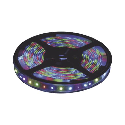 [JWJ_JLTL-5050-IP65-RGB] JWJ Tira Led de 5 m / Uso Exterior / Potencia 22 W / 900 lm/ 12 V CD / IP 65.