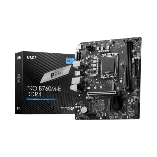 [MSI_PRO B760M-E DDR4] MOTHERBOARD MSI (PRO B760M-E DDR4) SOCKET 1700, 2*DDR4 4800, 1*HDMI, 1*VGA, 1*M.2,  MICRO ATX