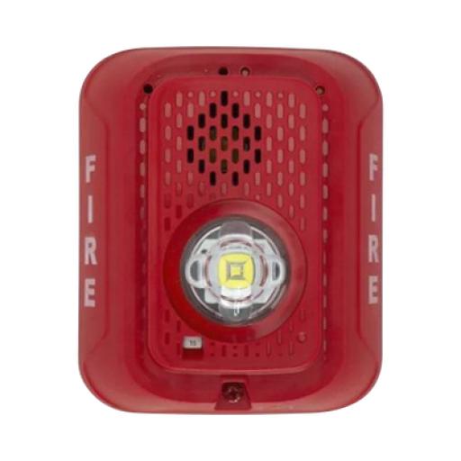 [SYSTEMSENSOR_P2RLED] System Sensor Sirena con Lámpara LED Estroboscópica / a 2 Hilos / Montaje en Pared / 12 o 24 Vcd / Configuración Estroboscópica Seleccionable / Texto en Inglés / Color Rojo 