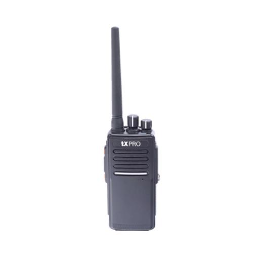 [TXPRO_TX-680-AV] TX PRO Radio Portátil VHF 136-174 MHz, Digital DMR y Analógico, 5 W, Incluye antena, batería, cargador y clip, 16 canales preconfigurados