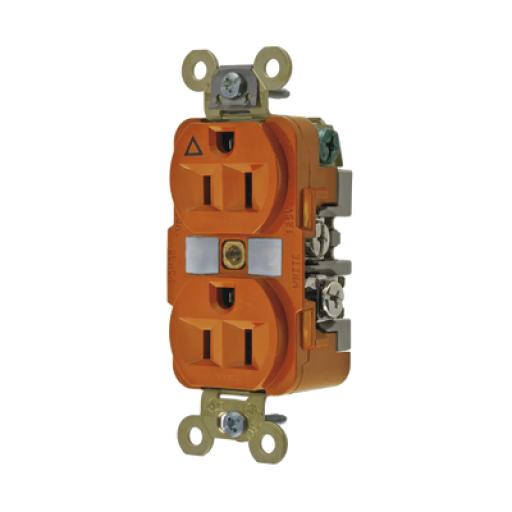[HUBBELL_HUB-IG5262] Hubbell Contacto Dúplex Conexión a Tierra Aislada 15A 125V/ 2 Polos 3 Hilos/ Color Naranja/ Nema 5-15R/ Grado Industrial.