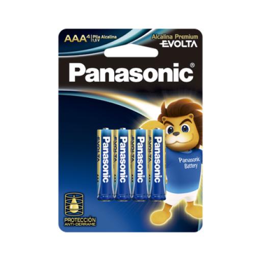 [PANASONIC_LR03EGL/4B] Panasonic Batería Alcalina AAA 1.5V EVOLTA / No recargable / Paquete de 4 Baterías