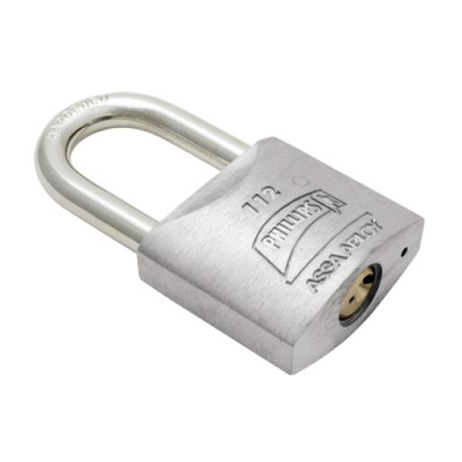 [PHILLIPS-ASSAABLOY_MX123] PHILLIPS-ASSA ABLOY Candado Metálico de Gancho Largo / Llave PH-32 para 4 pernos de combinación / Cuenta con barreno para salida de agua.