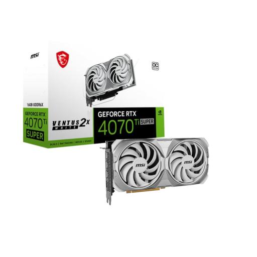 [MSI_RTX 4070 TI SUPER 16G VENTUS 2X WHITE OC] Tarjeta de video MSI GeForce RTX 4070 Ti SUPER VENTUS 2X WHITE OC 16GB