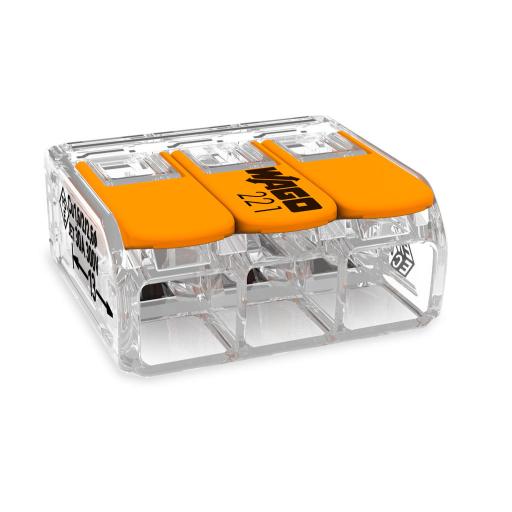 [WAGO_221-613] WAGO COMPACT SPLICING CONNECTORFOR ALL CONDUCTOR TYPES TRANSPARENT  3 CONNECTORS