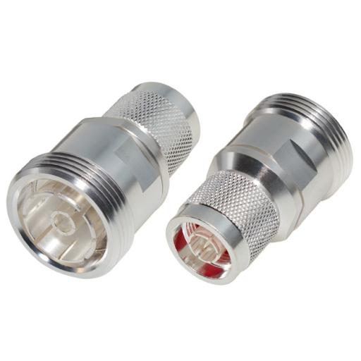 [RFINDUSTRIES_RFD-1672-2] RF Industries Adaptador en Línea, de Conector DIN 7-16 Hembra a N Macho, Plata/ Plata/ Teflón.