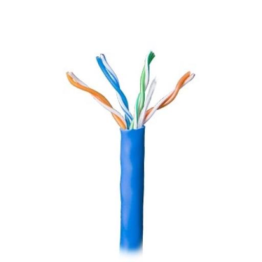 [GENESIS_5078-1106/1000] GENESIS Bobina de 305 Metros Cable Par Trenzado Nivel 5 (CAT 5e) / CMR / Color Azul / 4 Pares de Conductores Sólidos de Cobre AWG 24 / Para Aplicaciones de CCTV, Redes de datos, IP Megapixel, Control RS485