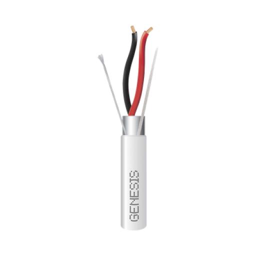 [GENESIS_32215012] GENESIS Bobina de 152 Metros de Cable / 2x16 AWG / BLINDADO / PLENUM / Color Blanco / Para Aplicaciones de Audio, Seguridad y Control