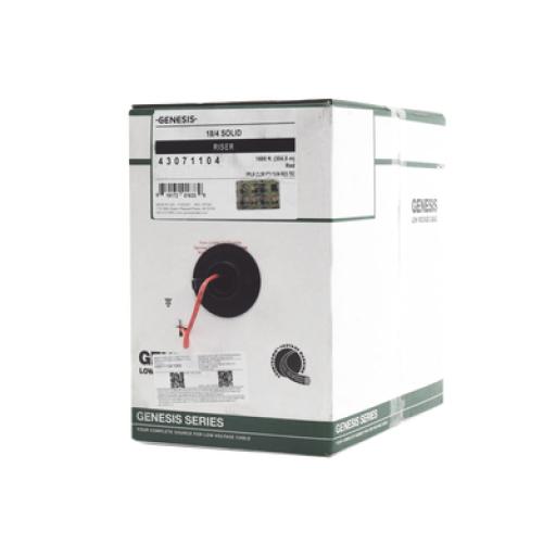 [GENESIS_43071104/1000] GENESIS Bobina de 305 Metros de Alambre / 4x18 AWG / Tipo FPLR-CL2R / Resistente al Fuego / Color Rojo / Para Sistemas Contra Incendio o Sistemas de Evacuación