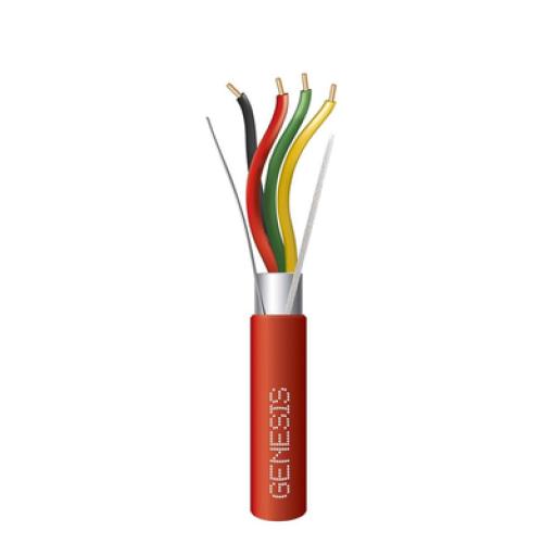 [GENESIS_46071004] GENESIS Bobina de 305 Metros de Alambre / 4x16 AWG / BLINDADO Plenum / Tipo FPLP / Color Rojo / Para Aplicaciones en Sistemas de Detección de Incendio y Sistemas de Evacuación
