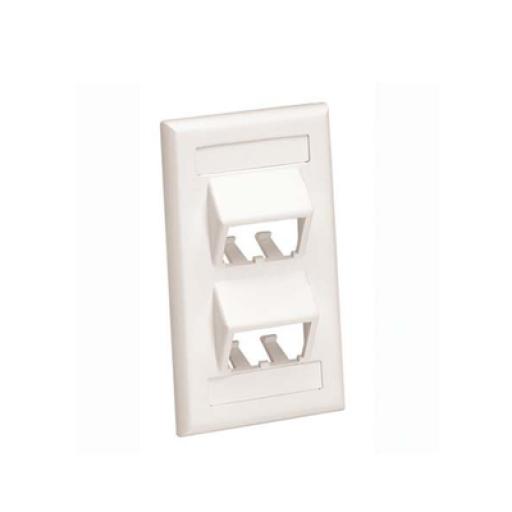 [PANDUIT_CFPSL4IWY] Panduit Placa de Pared Vertical Clásica, Salida Para 4 Puertos Mini-Com Inclinados, Con Espacios Para Etiquetas, Color Blanco Mate 