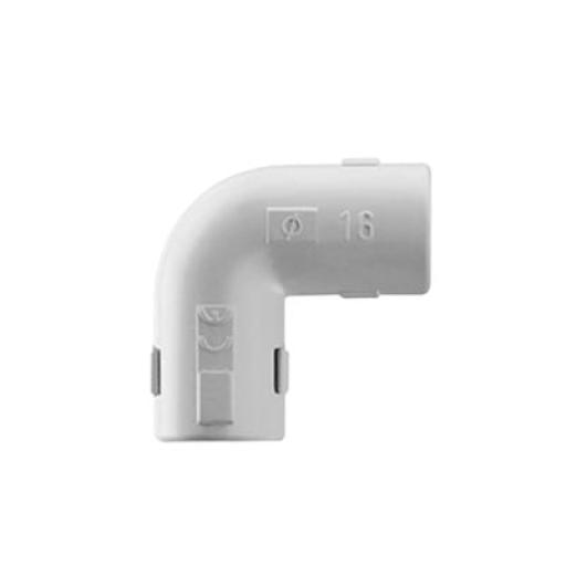 [GEWISS_DX-40-320] Gewiss Unión en "L" (Codo) para tubería rígida, recomendado para cable eléctrico, PVC Auto-extinguible, de 20 mm