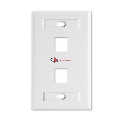 [SIEMON_KFP-S-02-02S] Siemon Placa de pared Keystone de 2 salidas, color blanco, para Jacks Keystone Z-MAX y MAX
