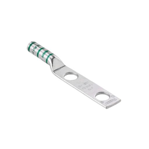 [PANDUIT_LCC6-12-L] Panduit Terminal de Compresión Pan-Lug™ de Barril Largo, de Dos Orificios de 1/2", para Cable 6 AWG, Espacios Entre Orificios de 1.75".