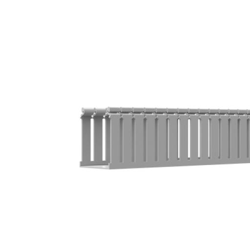 [PANDUIT_FC4X3LG2] Panduit Canaleta Ranurada de PVC con Tapa, Tipo F, 108 mm de Ancho, 79.2 mm de Alto y 2 m de Largo, Color Gris