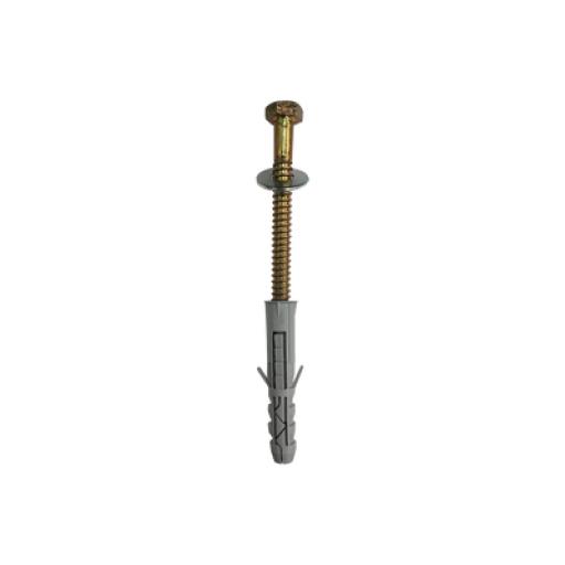[GNR_91500C] GNR TORNILLO 6" de largo, C/RONDANA Y TAQUETE P/TOPE D/HULE USO EN CONCRETO