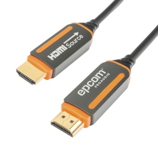 [EPCOM_EP-FOH-4K-15M] Epcom Cable HDMI de Fibra Óptica de 15m | Alta Definición | Version 2.0 | Alta velocidad 18Gbps | 4K@60Hz | HDCP 2.2 | Resistente a EMI y RFI