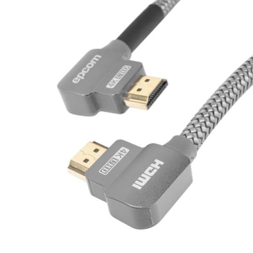 [EPCOM_EP-90H-1M] Epcom Cable HDMI Angulo 90º| 1m | Alta Definición | Version 2.0 | Alta velocidad 18Gbps | 4K@60Hz | 