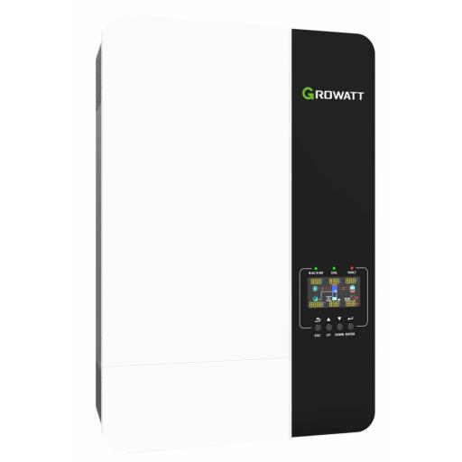 [GROWATT_SPF3000TLLVMES] GROWATT Inversor Cargador 3kW Compatible con Baterías de Litio, Monitoreo Remoto y Sincronización para Mayor Potencia, Operación 48Vcc