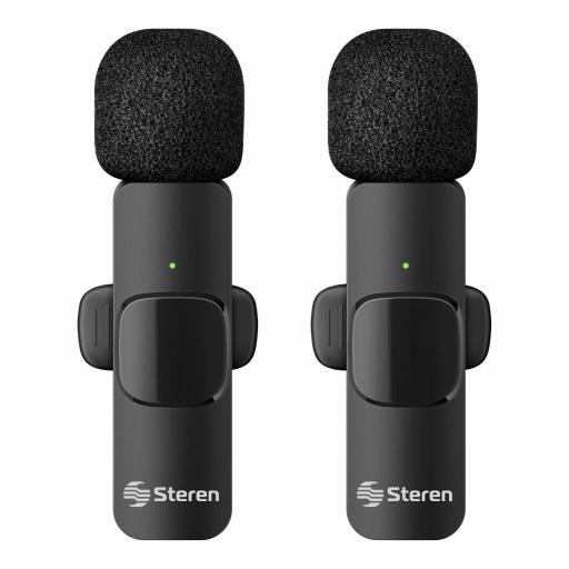 [STEREN_MOV-029] Steren Micrófonos Inalámbricos Steren Filtro Anti Ruido Batería Recargable USB/USB C/Lightning