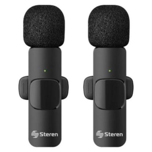 [STEREN_MOV-029] Steren Micrófonos Inalámbricos Steren Filtro Anti Ruido Batería Recargable USB/USB C/Lightning