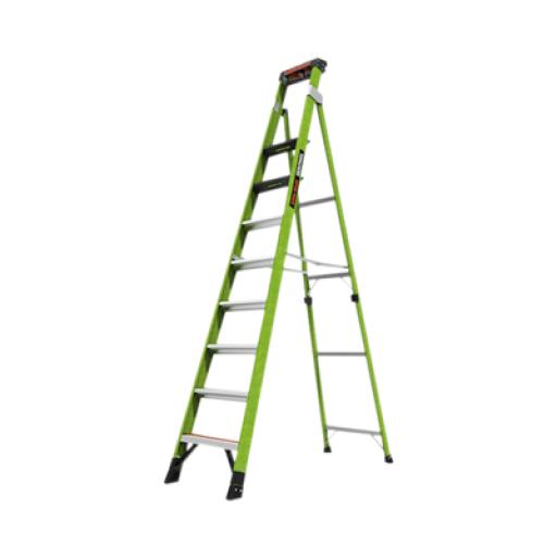 [LITTLEGIANT_SENTINEL10] Little Giant Escalera de 3.05 m Capacidad máxima de 170 Kg, inclinada, de fibra de vidrio con almohadilla de pared giratoria.