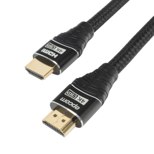 [EPCOM_EP-RH-4K-1M] Epcom Cable HDMI de 1m | Alta Definición | Longitud | Version 2.0 | Alta velocidad 18Gbps | 4K@60Hz | Conectores Chapados en Oro | Tipo Redondo 