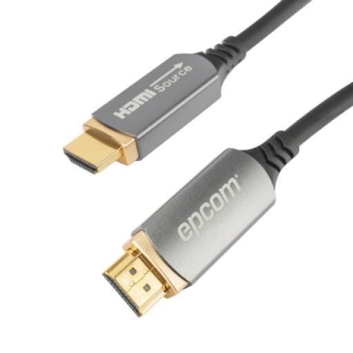 [EPCOM_EP-FOH-8K-10M] Epcom Cable HDMI de Fibra Óptica de 10m | Alta Definición | Version 2.1 | Alta velocidad 18Gbps | 8K@60Hz | HDCP 2.2 | Resistente a EMI y RFI
