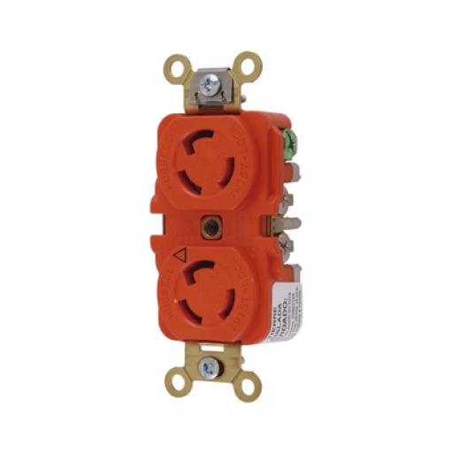 [HUBBELL_HUB-IG-4700A] Hubbell Receptáculo Duplex de Media Vuelta/ 15 A 125 V CA / 2 Polos 3 Hilos / Nema L5-15R.
