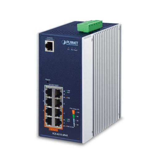 [PLANET_IGS-4215-4P4T] Planet Switch industrial Administrable 4 puertos 1000Mbps, 4 puertos PoE