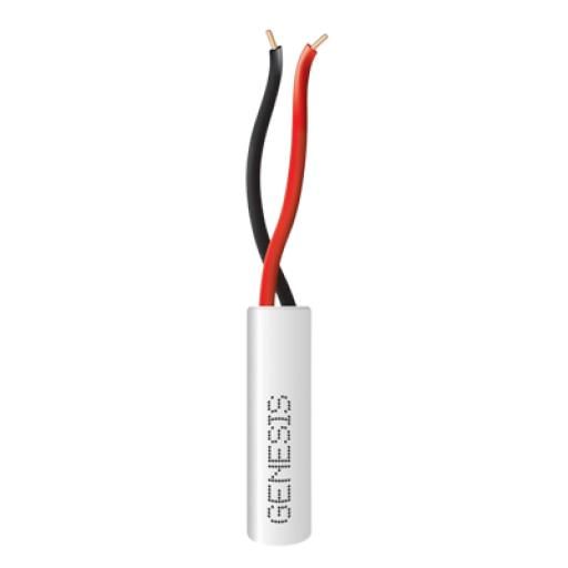 [GENESIS_2101-1101/1000] GENESIS Bobina de 305 Metros / Alambre de Cobre 2x22 AWG / Tipo Alarmas CMR-CL3R / Riser / Para Interior / Color Blanco / Para Aplicaciones de Alarmas de Intrusión / Automatización