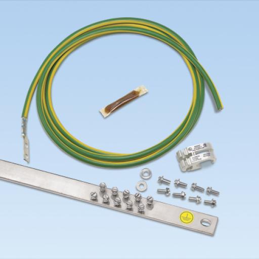 [PANDUIT_RGRKCBNJY] Panduit Kit de Puesta a Tierra con Jumper 6 AWG RGREJ696Y y Barra de Conexiones de 20 Orificios RGRB19U, para Rack de 19in