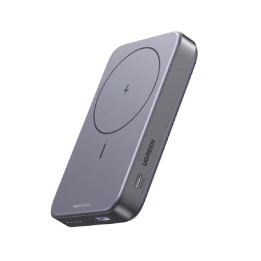 [UGREEN_PB206] Ugreen Power Bank MagSafe de 10000mAh NEXODE | 20W | 1 USB-C | 1 USB-A | Carga Rápida bidireccional | Soporta modo Standby | Soporte Plegable |  Ultra Delgado | Ultra ligero | Compatible con iPhone 15/14/13/12 | Color Gris.