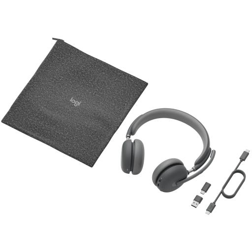 [LOGITECH_981-001310] Logitech Zone Wireless 2 Premium Noise Canceling Headset with Hybrid ANC, Certified for Zoom, Google Meet, Google Voice, Fast Pair, Graphite - Auricular - en oreja - Bluetooth - inalámbrico - cancelación de sonido activo - USB-C a través de adaptador Bluetooth - grafito - Certificado por Google Meet