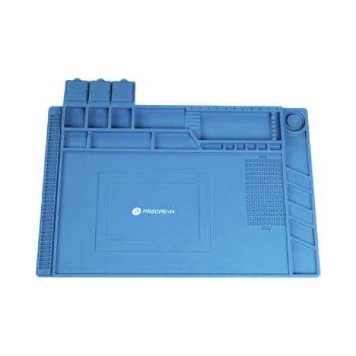 [PRECISION_PST-S03-001] Precision Tapete de silicona resistente al calor con areas magnéticas y de almacenamiento de componentes, ideal para la reparación de equipos y tarjetas electrónicas.