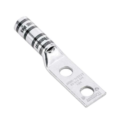 [PANDUIT_LCC6-12W-L] Panduit Terminal de Compresión Pan-Lug™ de Barril Largo, de Dos Orificios de 1/2", para Cable 6 AWG, Espacio entre Orificios de 1.75".