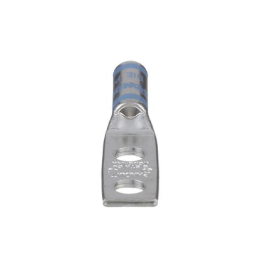 [PANDUIT_LCD6-14A-L] Panduit Terminal doble Ojillo de 1/4" para cable 6 AWG, ángulo recto, Espacio entre Orificios 16mm.