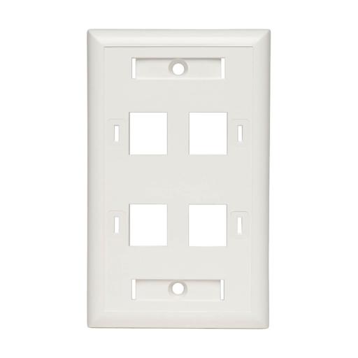 [TRIPPLITE_N042-001-04-WH] Tripp Lite PLACA DE PARED CUADRUPLE 4 PUERTOS RJ45 BLANCO .