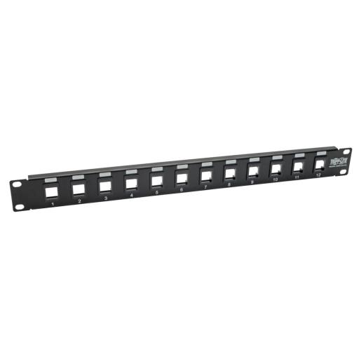 [TRIPPLITE_N062-012-KJ] Tripp Lite PANEL CONEXIONES SIN BLINDAJE RJ45 KEYSTONE 12 PUERTOS 1U RACK
