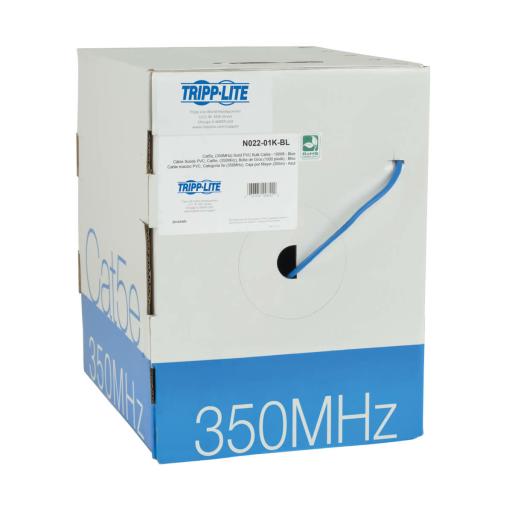 [TRIPPLITE_N022-01K-BL] Tripp Lite CABLE DE PVC A GRANEL C/NUCLEO SOLIDO CAT5E 350MHZ AZUL 304.8M TAA