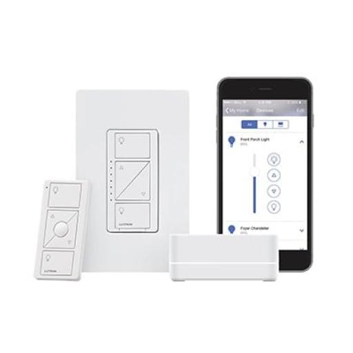 [LUTRONCASETAWIRELESS_PBDGPROPKG1W] LUTRON CASETA WIRELESS (Caseta Wireless) Kit Hub PRO controlador, atenuador, control remoto y tapa.