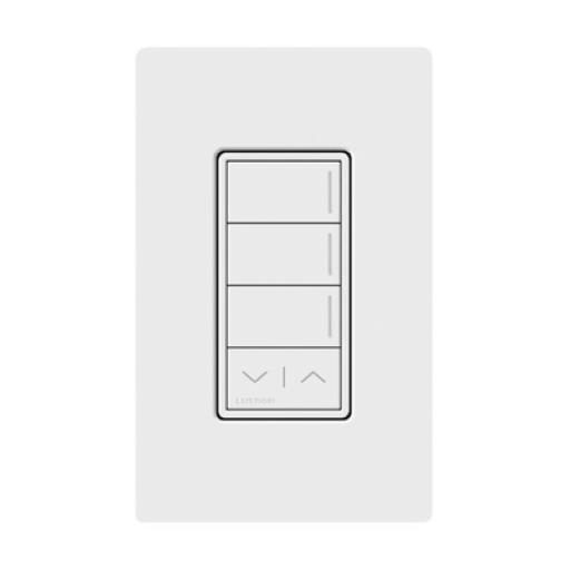 [LUTRONRADIORA3_RRSTW3RLWH] LUTRON RADIORA 3 (RadioRa3) Botonera Sunnata Blanco 3 escenas y 2 botones subir/bajar para Radio RA3, programe escenas diferentes en cada botón.