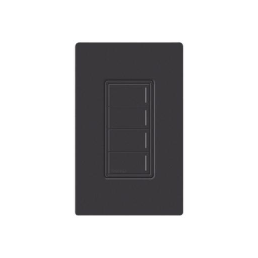[LUTRONRADIORA3_RRSTHN4BMN] LUTRON RADIORA 3 (RadioRa3) Botonera Sunnata Negro 3 escenas y 2 botones subir/bajar para Radio RA3, programe escenas diferentes en cada botón.