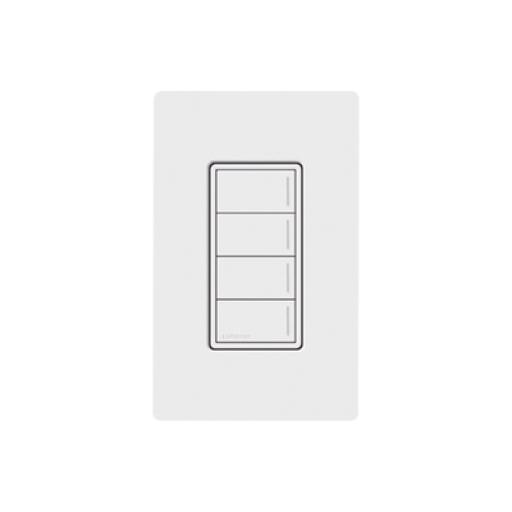 [LUTRONRADIORA3_RRSTHN4BWH] LUTRON RADIORA 3 (RadioRa3) Botonera Sunnata Blanco 3 escenas y 2 botones subir/bajar para Radio RA3, programe escenas diferentes en cada botón.