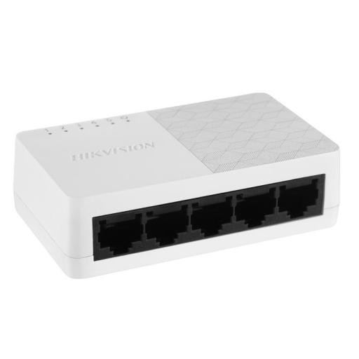 [HIKVISIONDIGITALTECHNOLOGY_DS-3E0105D-O] Hikvision Digital Technology Switch No Administrable de 5 Puertos para Escritorio / Fast Ethernet  10 / 100 Mbps / Diseño Compacto y Estetico