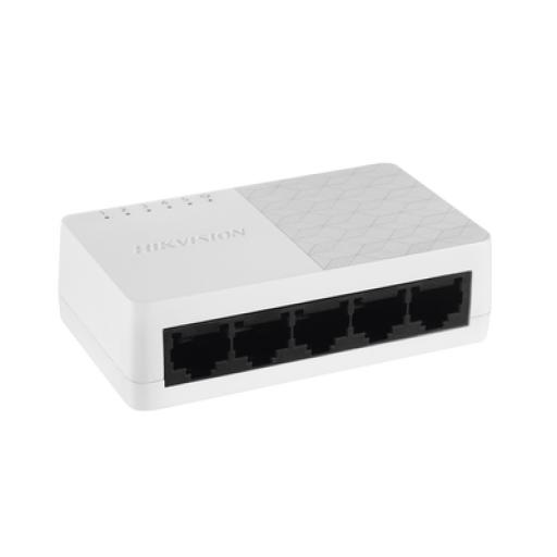 [HIKVISIONDIGITALTECHNOLOGY_DS-3E0105D-O] Hikvision Digital Technology Switch No Administrable de 5 Puertos para Escritorio / Fast Ethernet  10 / 100 Mbps / Diseño Compacto y Estetico