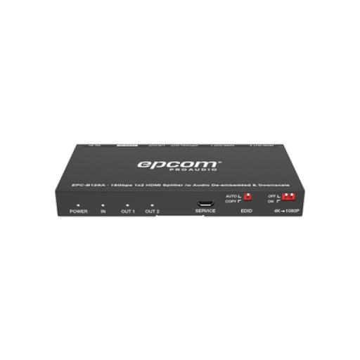 [EPCOM_EPC-B12SA] Epcom Splitter HDMI 1x2 | 4K@60Hz | Extractor de Audio | Down Scaler | HDR  4:4:4 | EDID | 18Gbps
