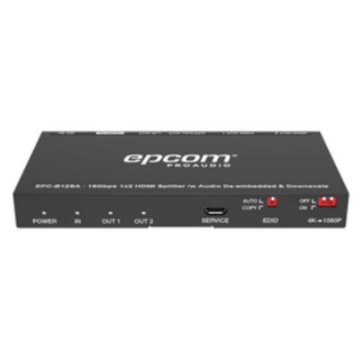 [EPCOM_EPC-B12SA] Epcom Splitter HDMI 1x2 | 4K@60Hz | Extractor de Audio | Down Scaler | HDR  4:4:4 | EDID | 18Gbps