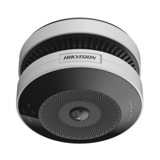 [HIKVISIONDIGITALTECHNOLOGY_HF-VS409] Hikvision Digital Technology (HikFire) Mini Fisheye IP 4 Megapixel con Detector de Humo / Autónomo / Entrada y Salida de Alarma / 15 mts IR / PoE / WDR 120 dB / Alarma de 85 dB / MicroSD 128GB